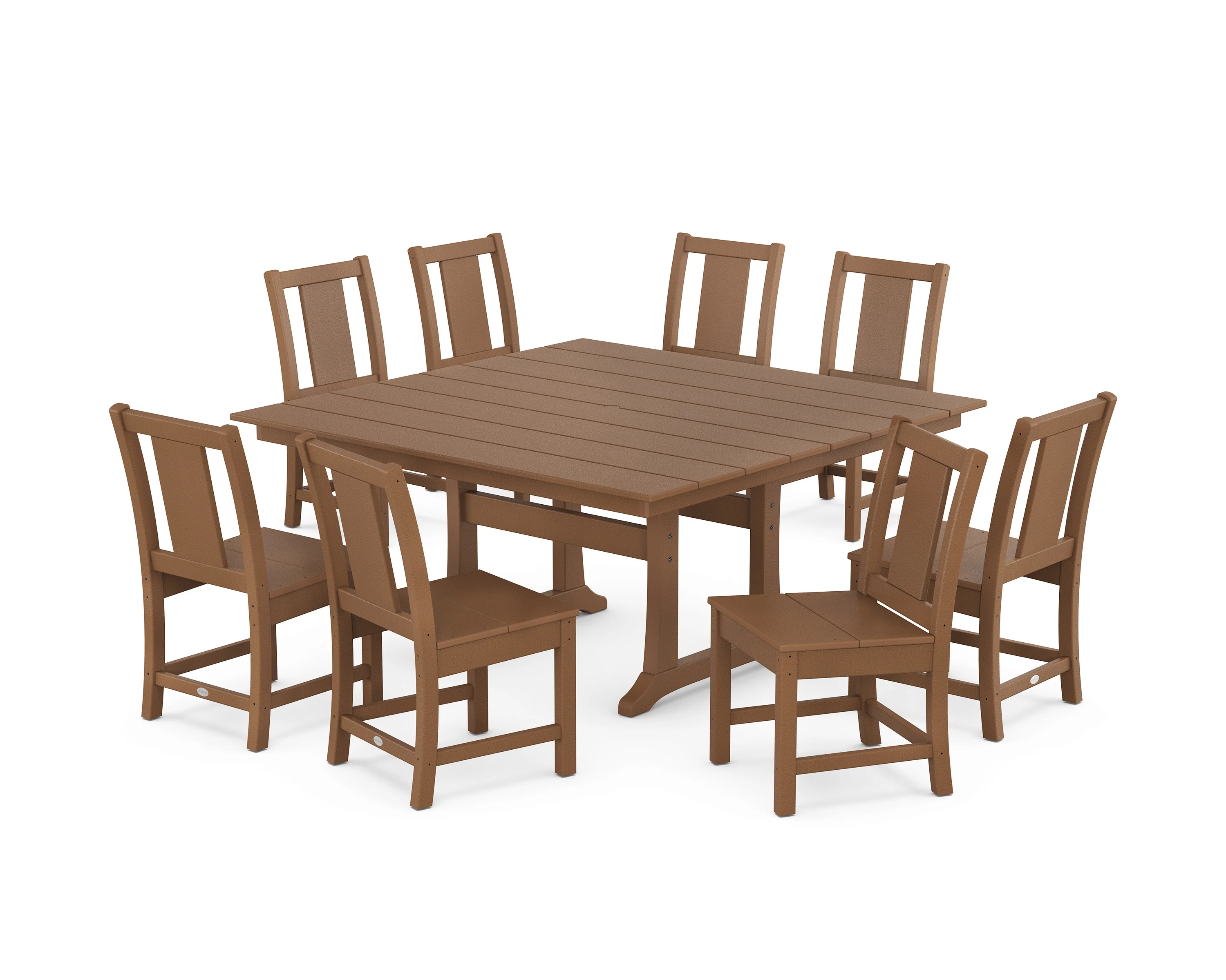 Prairie Side Chair 9-Piece Square Farmhouse Dining Set with Trestle Legs - Image 6