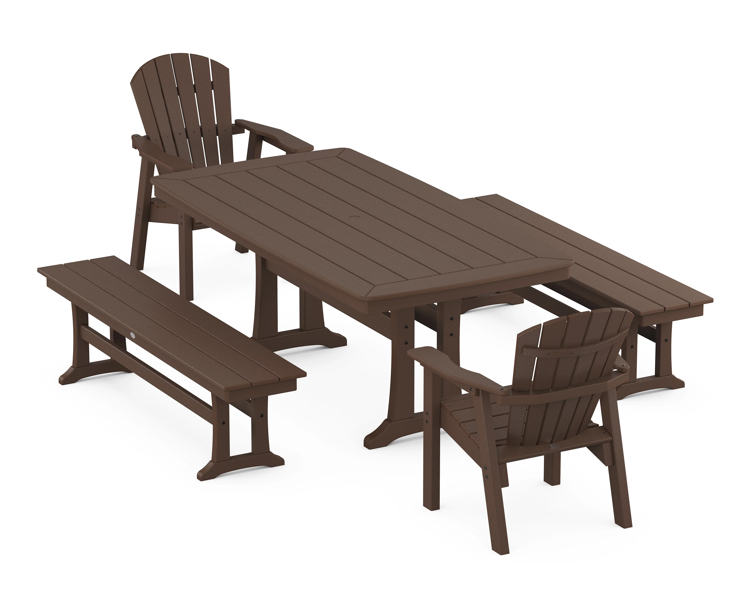 Seashell 5-Piece Dining Set with Trestle Legs - Image 5