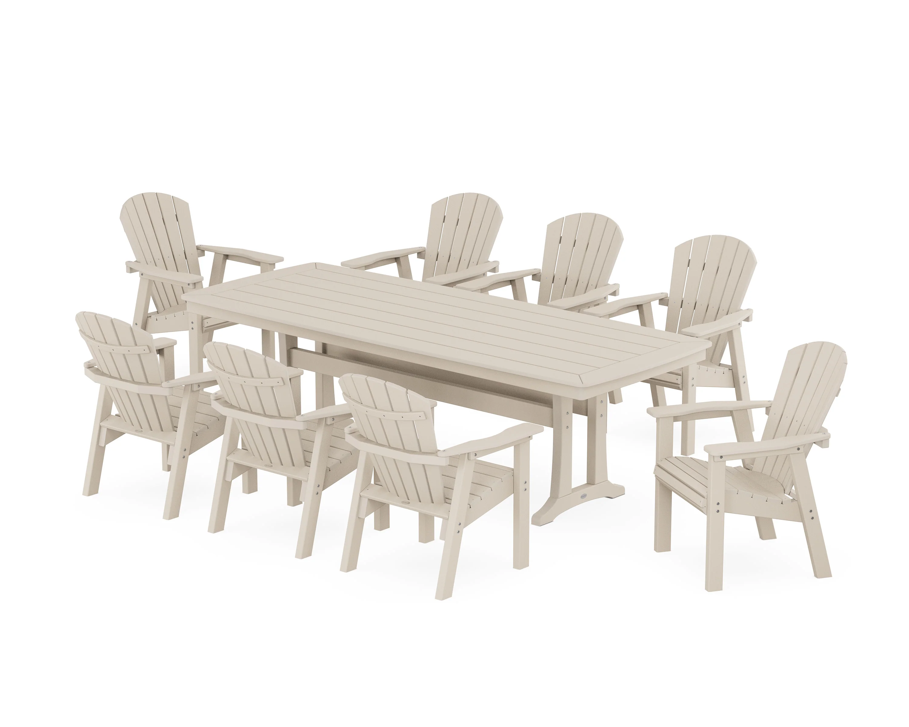 Seashell 9-Piece Dining Set with Trestle Legs - Image 6