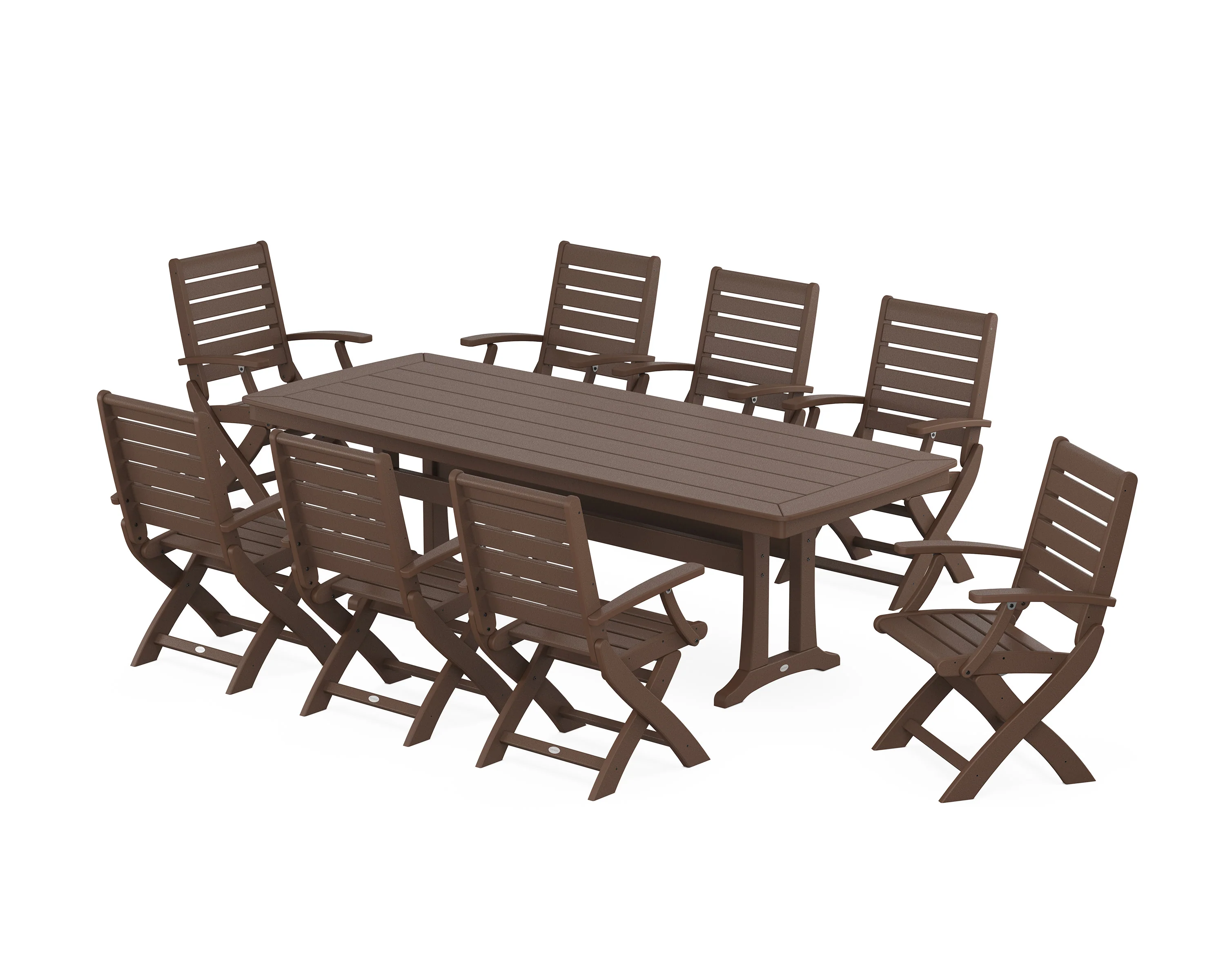 Signature Folding 9-Piece Dining Set with Trestle Legs - Image 8