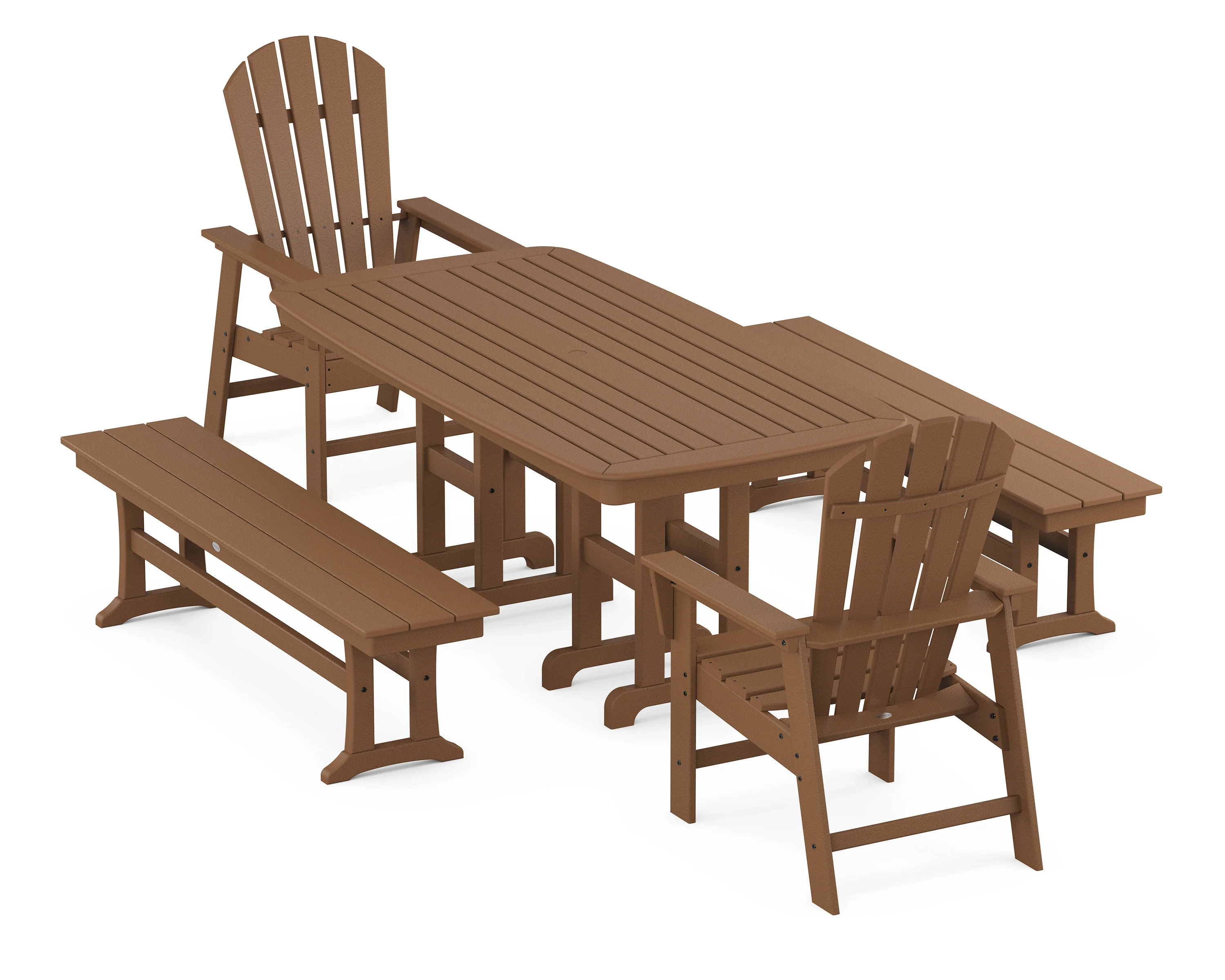 South Beach 5-Piece Dining Set with Benches - Image 6