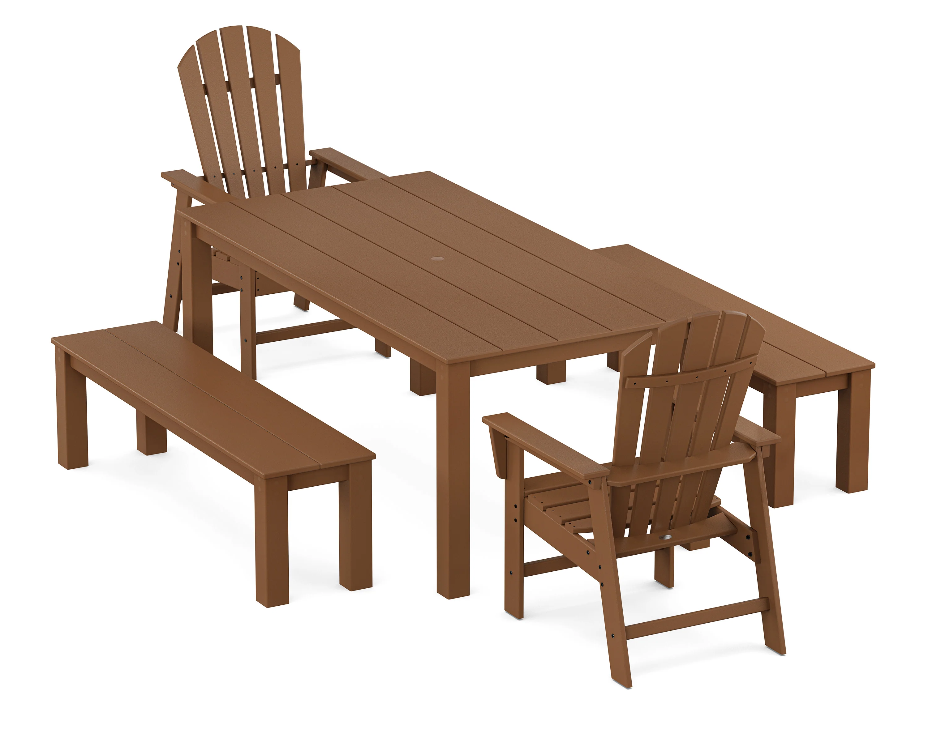 South Beach 5-Piece Parsons Dining Set with Benches - Image 5